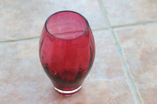 Cranberry glass vase - cranberry,