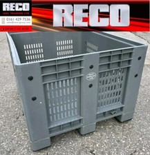 BRAND NEW GREY 610 LTR VENTED PLASTIC PALLET BOX " DOLAV"  1000X1200X750m