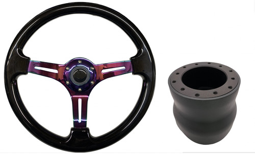 Black neo chrome steering - black,