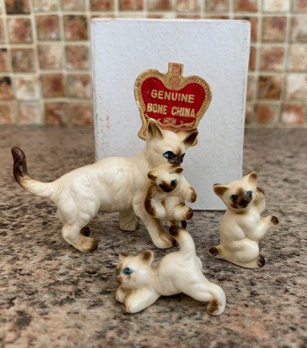 Vtg miniature siamese cat - siamese,