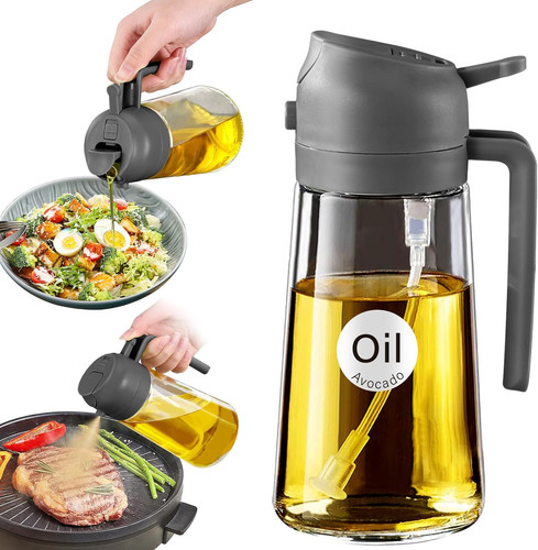 Olive oil sprayer glass - 2-in-1,