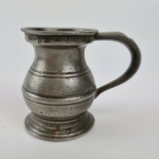 Antique Pewter Quarter Gill Pewter Measure Tankard 5.2cm #43
