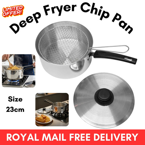 23cm chip pan with basket - 23cm,