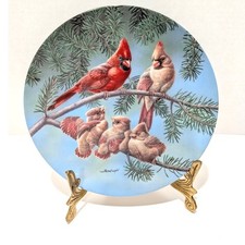 Knowles Collector Plate "The Singing Lesson" Backyard Harmony - Cardinal Birds