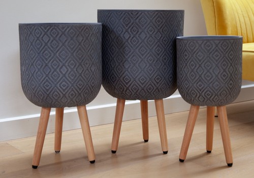 25cm patterned diamond planter - 25cm,