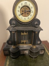 Antique French Clock in Black Marble C1870