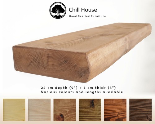 Thick rustic floating shelf - thick,