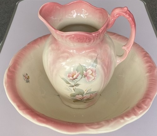 Large jug and wash bowl - and,