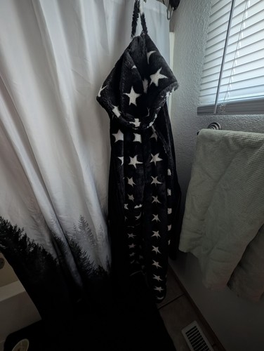 Minky couture robe black with - robe,