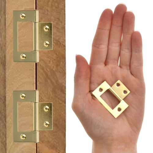 Flush hinge pair brass 4cm - hinge,
