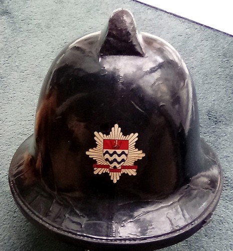 Vintage firemans helmet - helmet, (