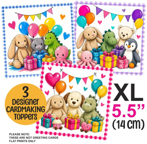Cuddly toy card toppers - cuddly,