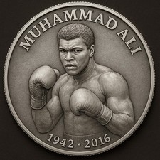 Muhammad Ali The Greatest of All Time Commemorative Coin Collection + Stand