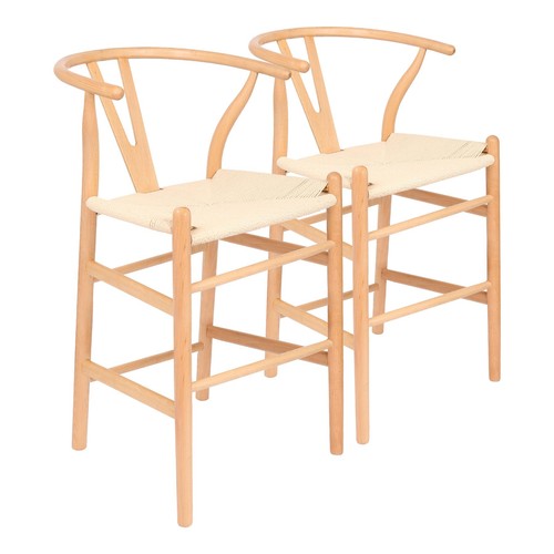 Wooden wishbone bar stools - bar,