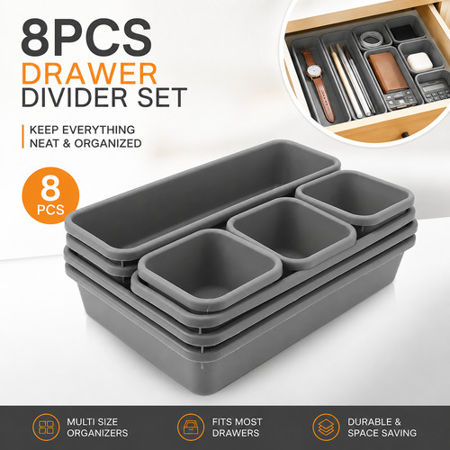 8pc drawer dividers - dividers, home
