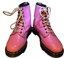 Dr Martens 1460 pink wrinkly patent leather boots UK 6 EU 39 Made in England