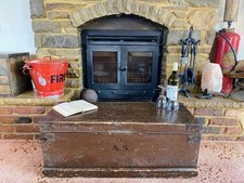 Old Antique Pine Chest, Vintage Wooden Storage Trunk, Blanket Box, Coffee Table.