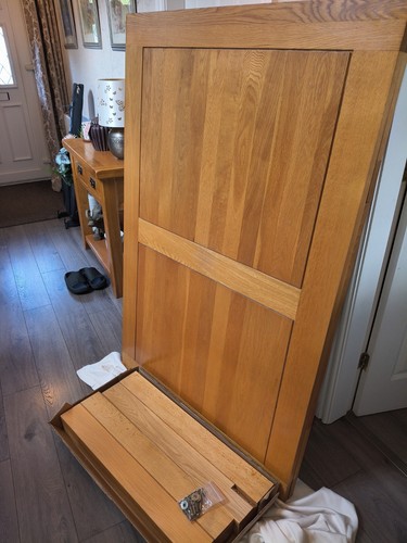 Oak dining table - with, 6
