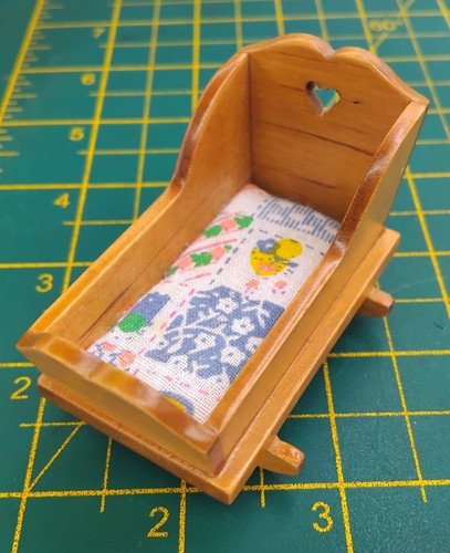 Dolls house wood rocking - house,