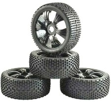 1/8 Buggy Wheels (4pcs) Fan spoke 17mm Hex fitting. HPI Kyosho XTM Hobao etc