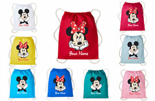 Personalised Your Name Mickey Mouse Drawstring Bag Back To School Rucksack Bag