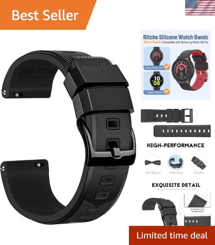 Black silicone watch band - silicone,