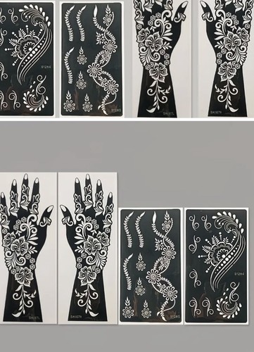 4pc henna mehndi stencil - henna,