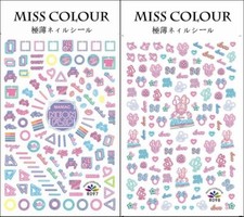 Neon Minnie M Mouse Kiss Love Stars Heart Geometric Figure 3D Nail Stickers