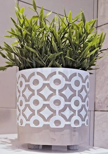 Concrete flower pot - pot, on