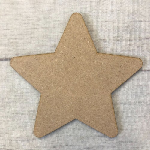Star rounded mdf wood - star, hearts