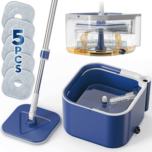 Spin mop bucket with - spin, wringer