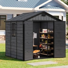 Plastic Garden Storage Shed with Window Outdoor Tools Sheds House 8x6 8x4 6x4ft