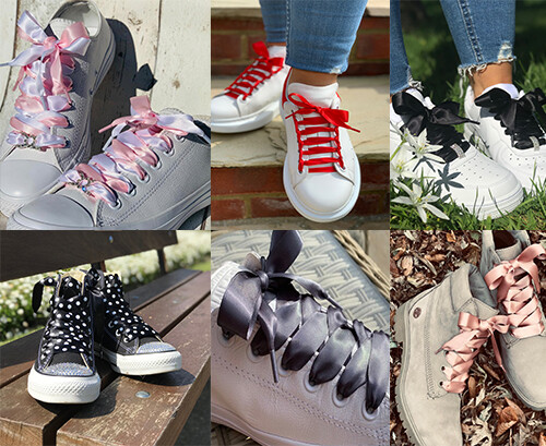 Ribbon shoelaces with - shoelaces, aglets