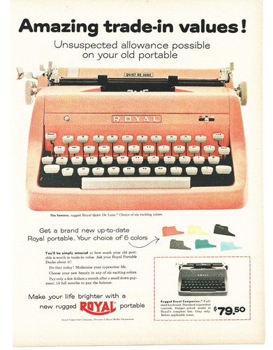 1956 royal portable pink - royal,