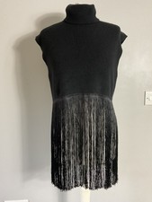 BNWT Zara black fringed