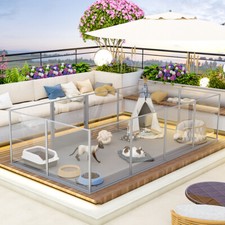 Expandable XXL Large Acrylic Dog Playpen Fence Clear Exercise Whelping Box Cage