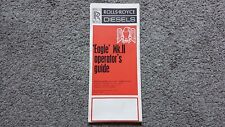 ROLLS ROYCE DIESEL EAGLE MK.II ENGINE OPERATORS GUIDE TRUCK SALES BROCHURE 1971