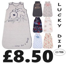 Baby Winter Sleeping Bag 2.5 Tog 100% Cotton Sizes 0-36M Boys Girls *LUCKY DIP*