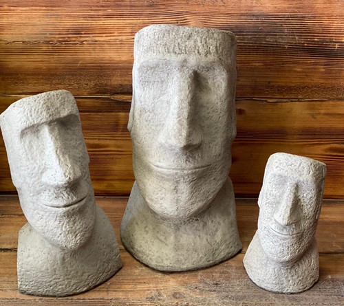 Stone garden set moai - garden,