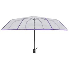  Clear Portable Umbrella Transparent Folding Parasol Automatic Foldable