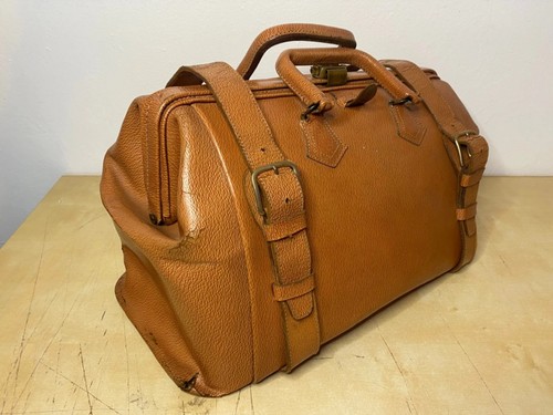 Vintage leather gladstone - vintage leather,