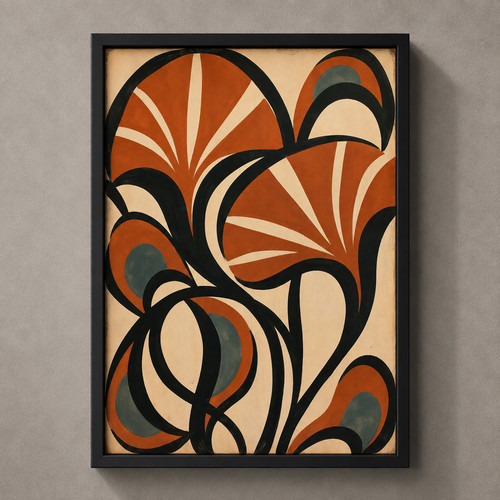 Retro abstract wall art print - abstract,