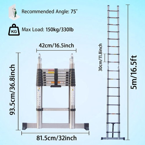 Telescopic ladder - 5m,