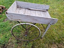 Old 2 wheel wooden garden cart