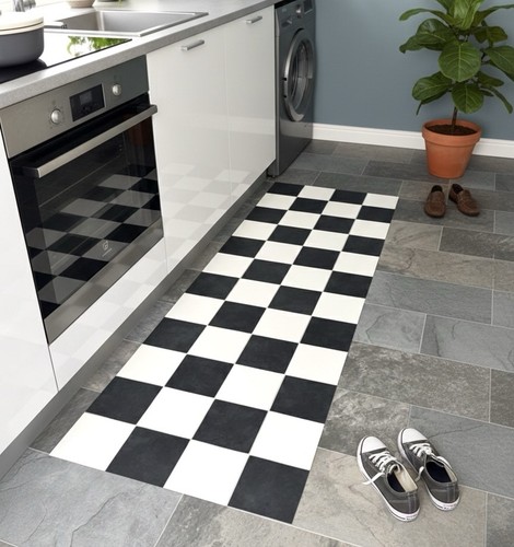 Black white checkered vinyl - black,
