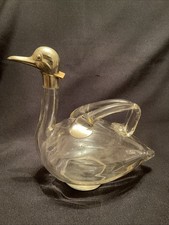 Art Deco CLEAR Glass Duck