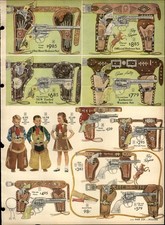 1954 PAPER AD 2 PG Toy holster cap gun set Roy Rogers Gene Autry Carbine rifle