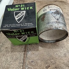 Old stock Boxed Valor No. 21 Wick with Carrier, Chimney Oil Cookers / Burners
