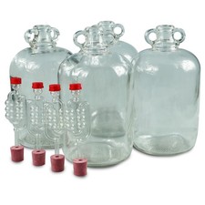 4 x 5ltr Glass Demijohns With