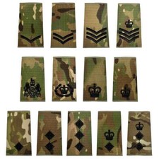 MTP Multicam Regimental Rank Slide with Black Embroidery (PAIR)